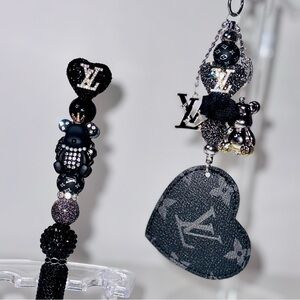 Black Luxury Pen & Bag Charm Set